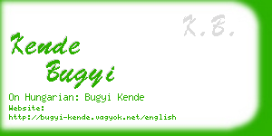 kende bugyi business card